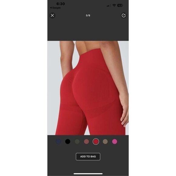 New Halara Women's L 7/8 Seamless Flow High Waisted Butt Lifting Leggings Salsa - Picture 4 of 11